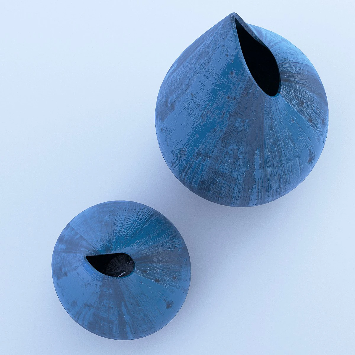 blue wooden vases 3D Model .c4d .max .obj .3ds .fbx .stl .blend 