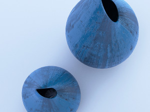 blue wooden vases 3Dモデル