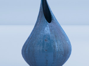 blue wooden vases Modelo 3D
