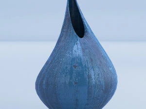 blue wooden vases 3D Model