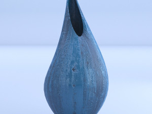 blue wooden vases Modelo 3D