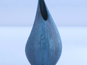 blue wooden vases 3D Model