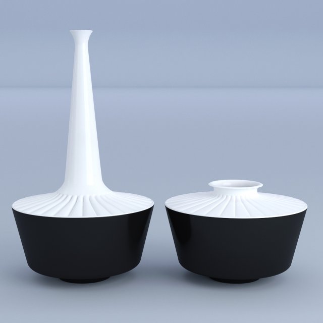 decor set white and black Model 3D .c4d .max .obj .3ds .fbx .stl .blend 