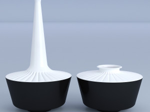 decor set white and black 3D Модель