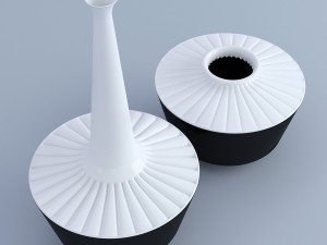 decor set white and black Model 3D
