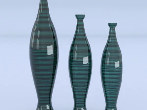 glass green vases 3D Model