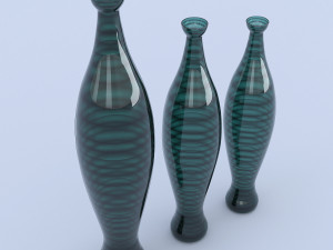 glass green vases 3D Модель