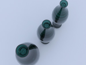 glass green vases 3D Модель