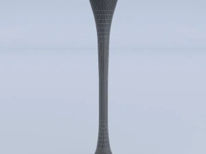 długi biały wazon Model 3D