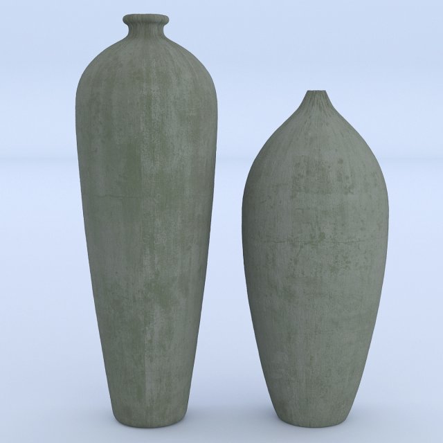 cement vases 3D Модель .c4d .max .obj .3ds .fbx .stl .blend 
