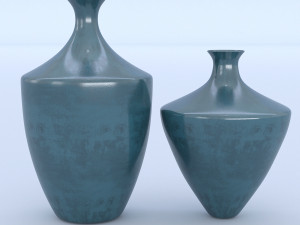 ceramic blue vases Modelo 3D