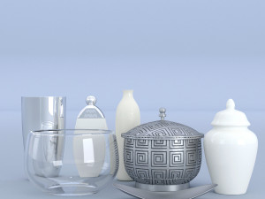 kitchen pots set 3Dモデル