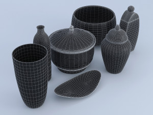 kitchen pots set 3D Модель