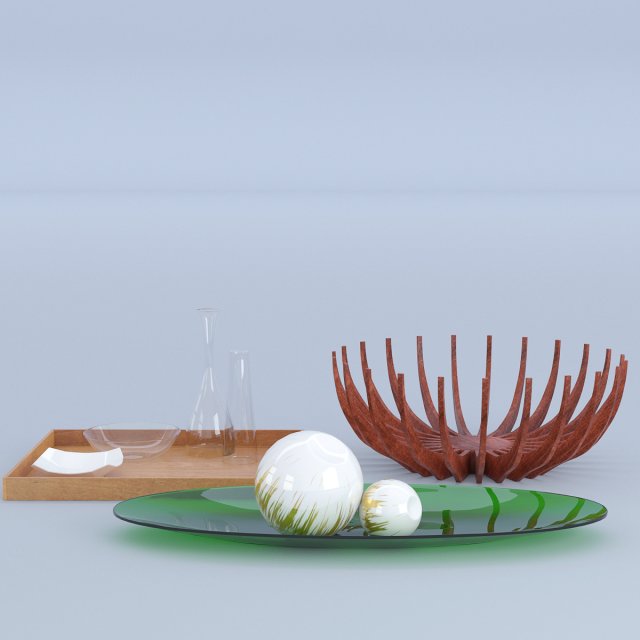 kitchenware set 3D 模型 .c4d .max .obj .3ds .fbx .stl .blend