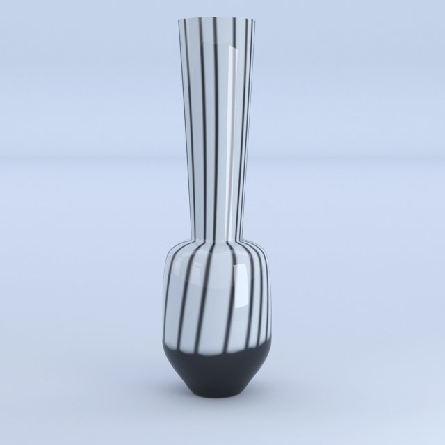 striped vase 3D Model .c4d .max .obj .3ds .fbx .stl .blend 