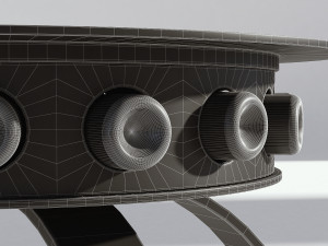 round glass coffee table with bottles 3D Model