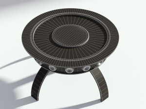round glass coffee table with bottles 3D Model