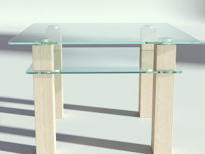 glass wooden coffee table Modelo 3D