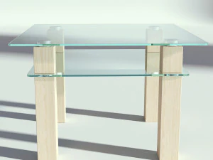 meja kopi kayu kaca Model 3D