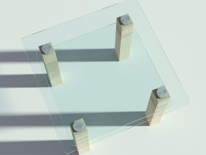 glass wooden coffee table 3Dモデル