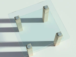 glass wooden coffee table 3D Model