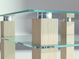 glass wooden coffee table 3D Model