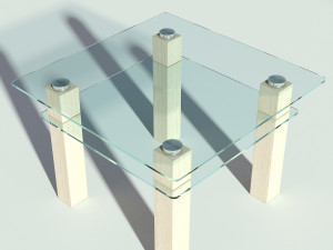 glass wooden coffee table 3Dモデル