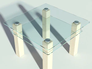 glass wooden coffee table 3D Model