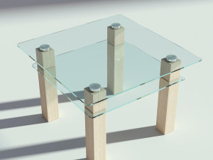 glass wooden coffee table 3Dモデル