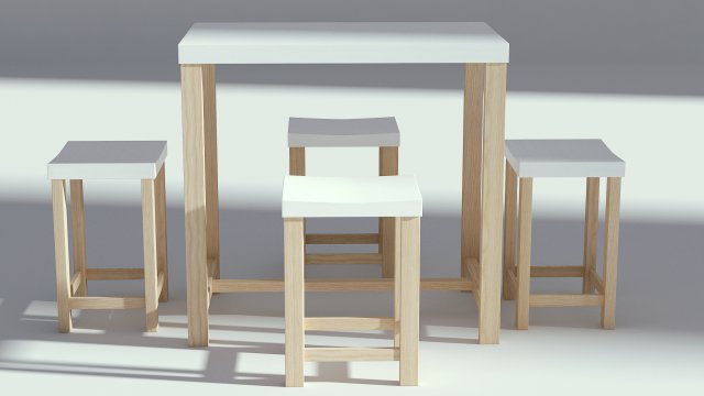 wooden table with seatings 3Dモデル .c4d .max .obj .3ds .fbx .stl .blend 