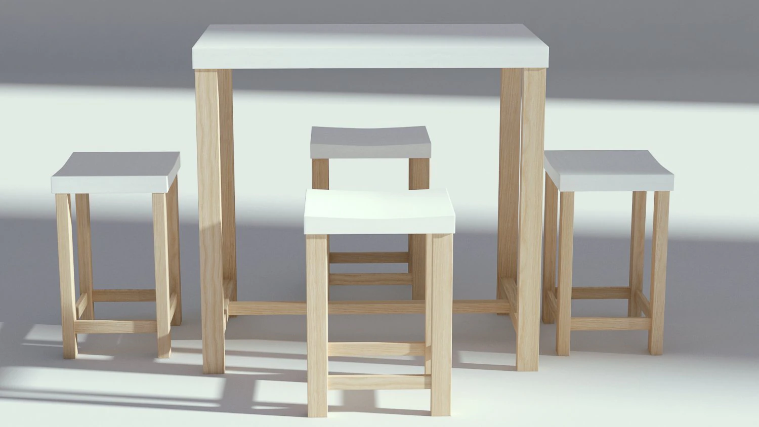 wooden table with seatings 3D Model .c4d .max .obj .3ds .fbx .stl .blend