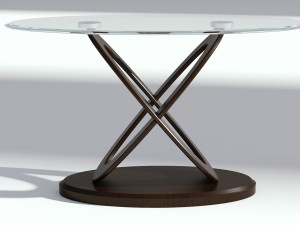 round glass coffee table 3D 模型