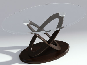 round glass coffee table Modelo 3D
