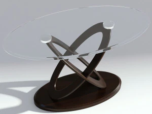 round glass coffee table 3D Model
