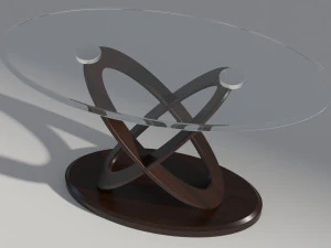 round glass coffee table 3D Model
