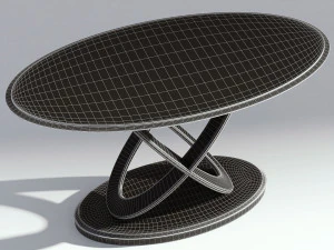 round glass coffee table 3D Model