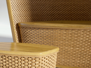 wicker armchair with ottoman 3D Model
