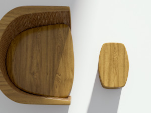 wicker armchair with ottoman 3D Model