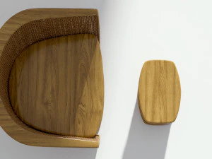 wicker armchair with ottoman 3D Model
