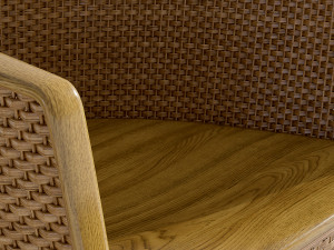 wicker armchair with ottoman 3D Model