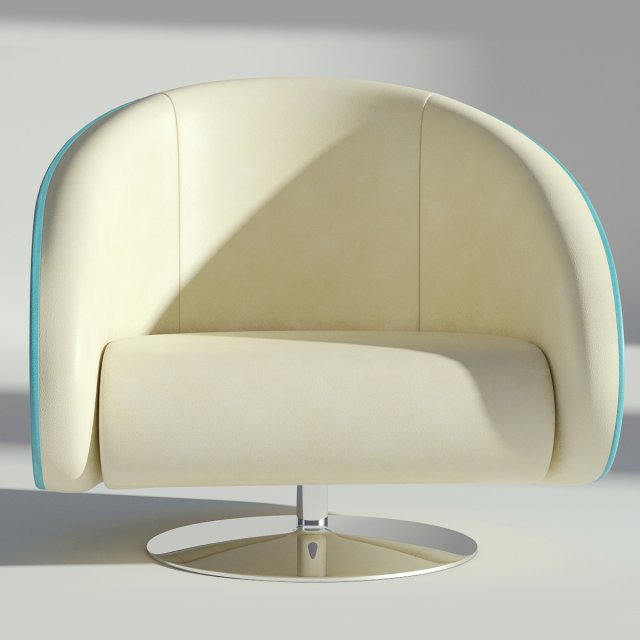 leather rotating armchair 3D-Modell .c4d .max .obj .3ds .fbx .stl .blend 