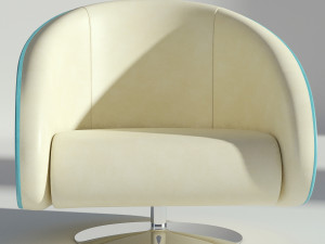 leather rotating armchair Model 3D