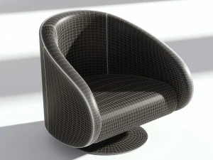 leather rotating armchair 3D Model