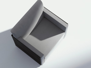 wood and fabric armchair 3D Модель