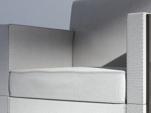 wood and fabric armchair 3D Модель
