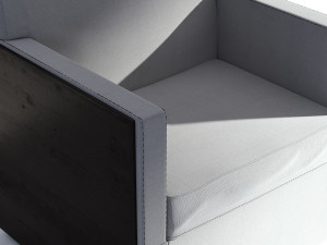 wood and fabric armchair 3D Модель