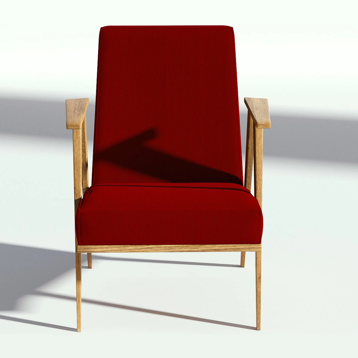 retro red fabric armchair 3D Model .c4d .max .obj .3ds .fbx .stl .blend