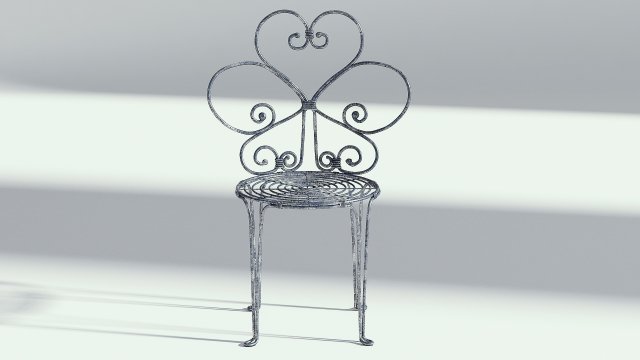 floral metal bistro chair 3D 모델 .c4d .max .obj .3ds .fbx .stl .blend 