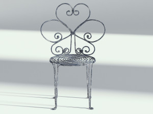 floral metal bistro chair 3D Model