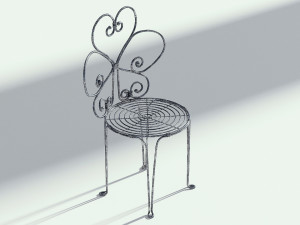 floral metal bistro chair 3D 모델